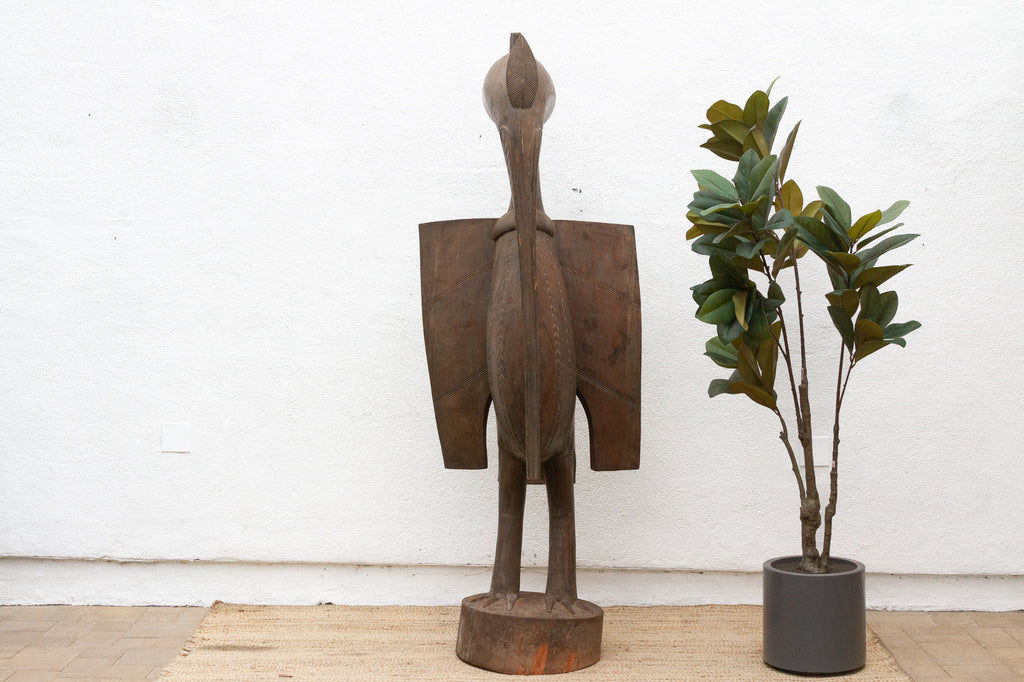 Majestic Oversize Senufo Bird African Sculpture
