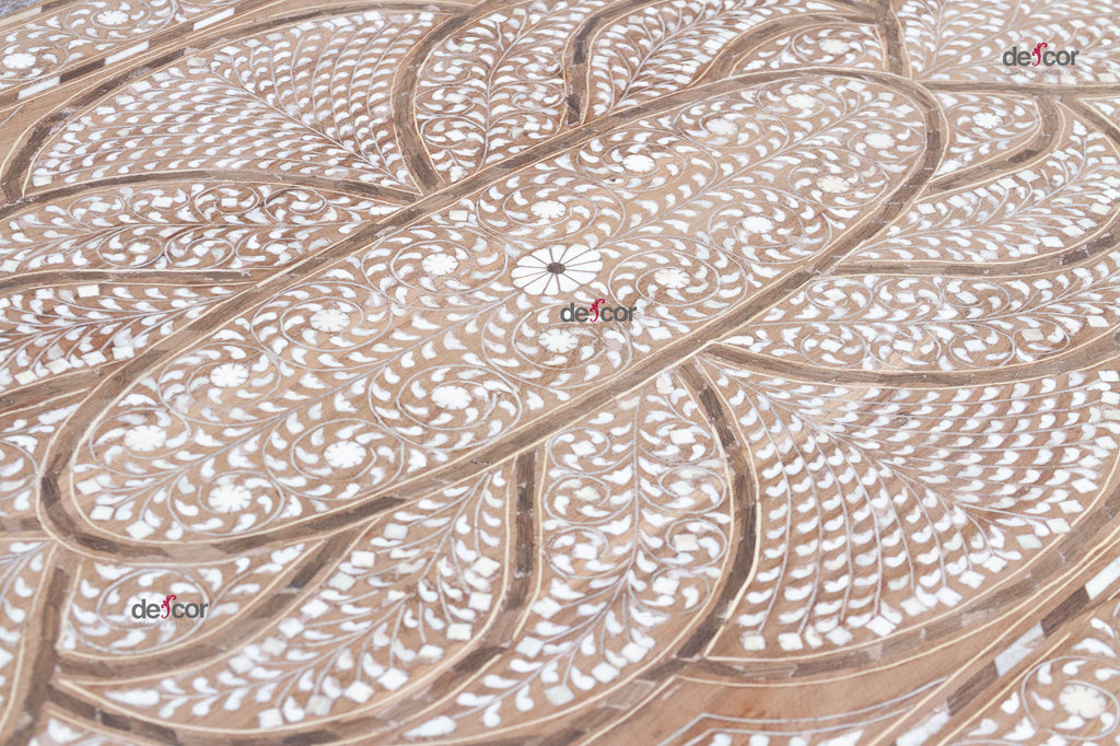 British Colonial Small Desk With Fine Inlay Design