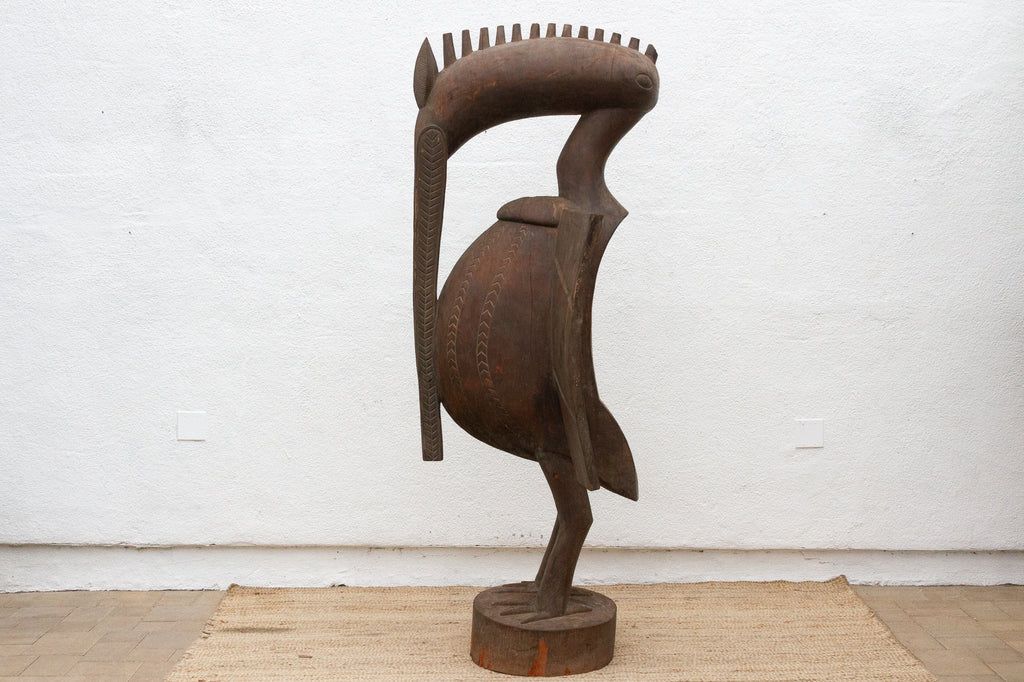 Majestic Oversize Senufo Bird African Sculpture