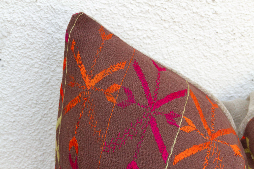 Jalandhar Jewel, Antique Phulkari Lumbar Pillow Cover
