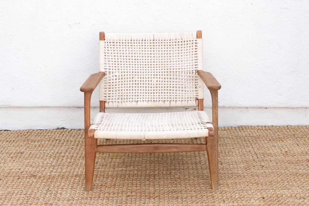 Mid-Century Classic, Wood & Woven Arm Chair