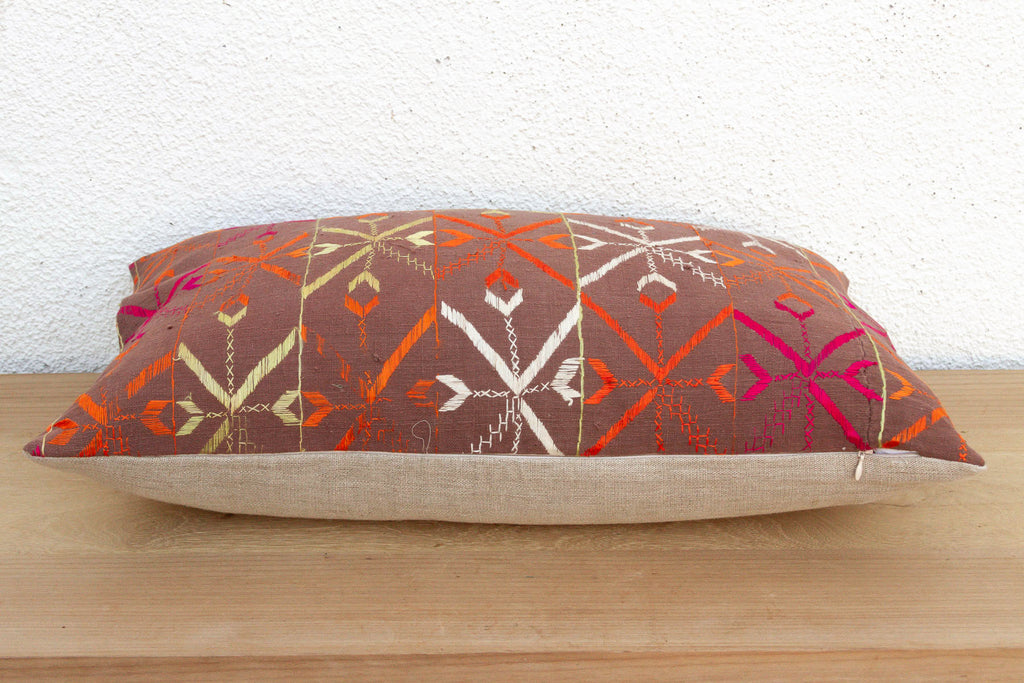 Jalandhar Jewel, Antique Phulkari Lumbar Pillow Cover