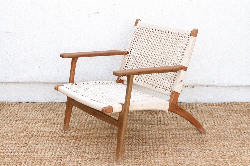 Mid-Century Classic, Wood & Woven Arm Chair