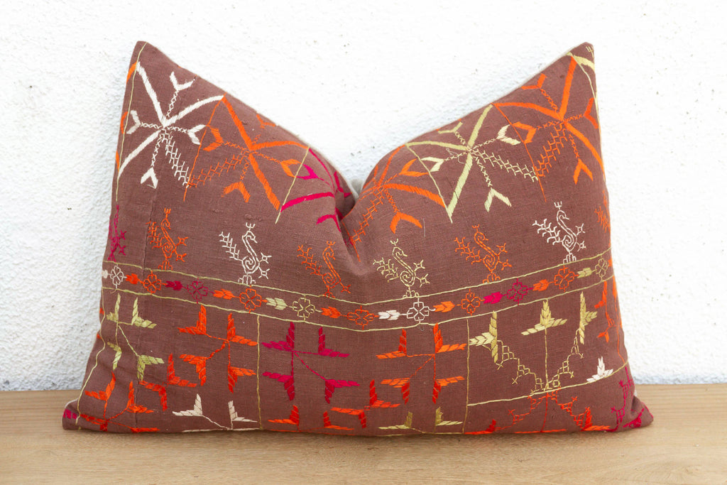 Nabha Nomad, Antique Phulkari Lumbar Pillow Cover Trade)