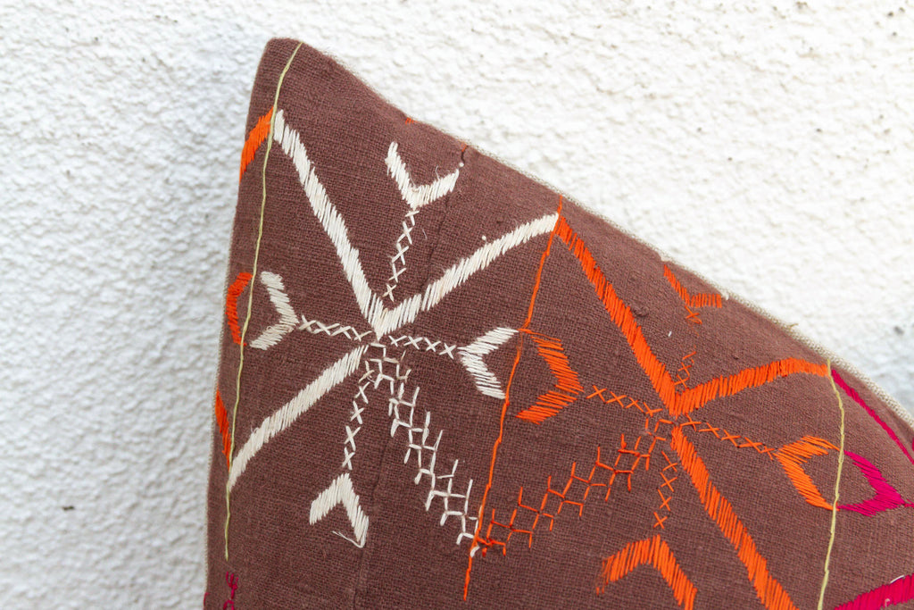 Nabha Nomad, Antique Phulkari Lumbar Pillow Cover Trade)
