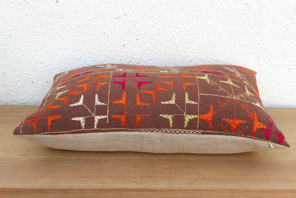 Nabha Nomad, Antique Phulkari Lumbar Pillow Cover Trade)
