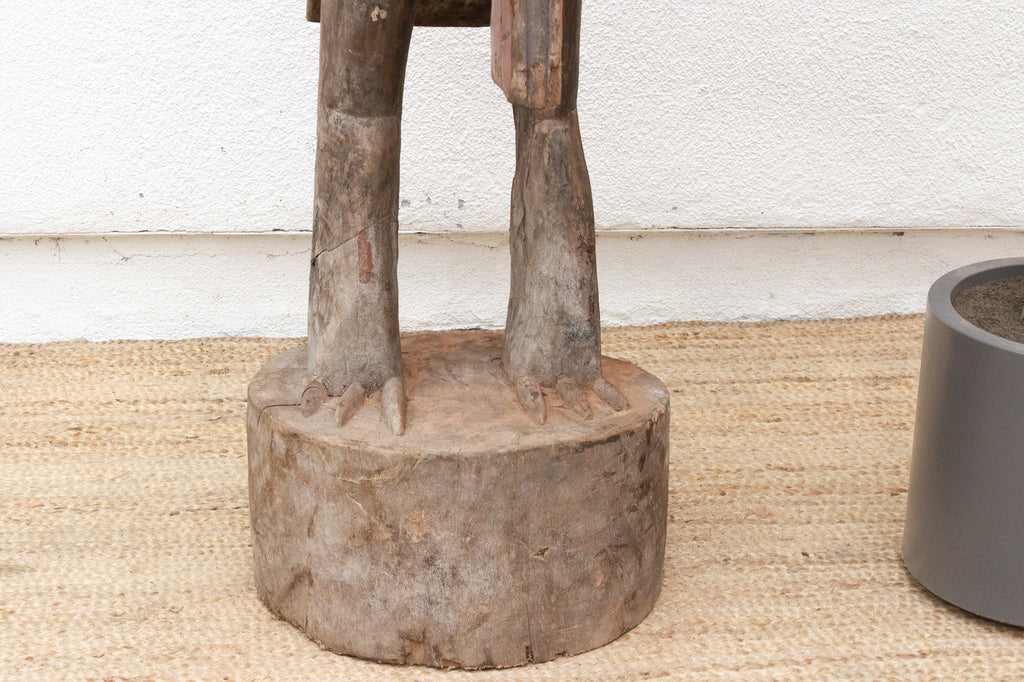 Tall African Fallen Wings Hornbill With Tribal Painted Marks