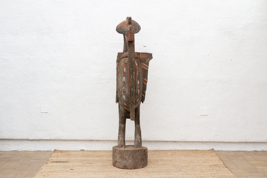 Tall African Fallen Wings Hornbill With Tribal Painted Marks