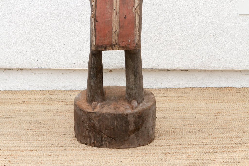 Tall African Fallen Wings Hornbill With Tribal Painted Marks