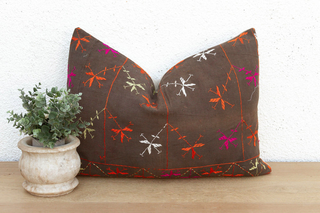 Juna Star, Antique Phulkari Lumbar Pillow Cove