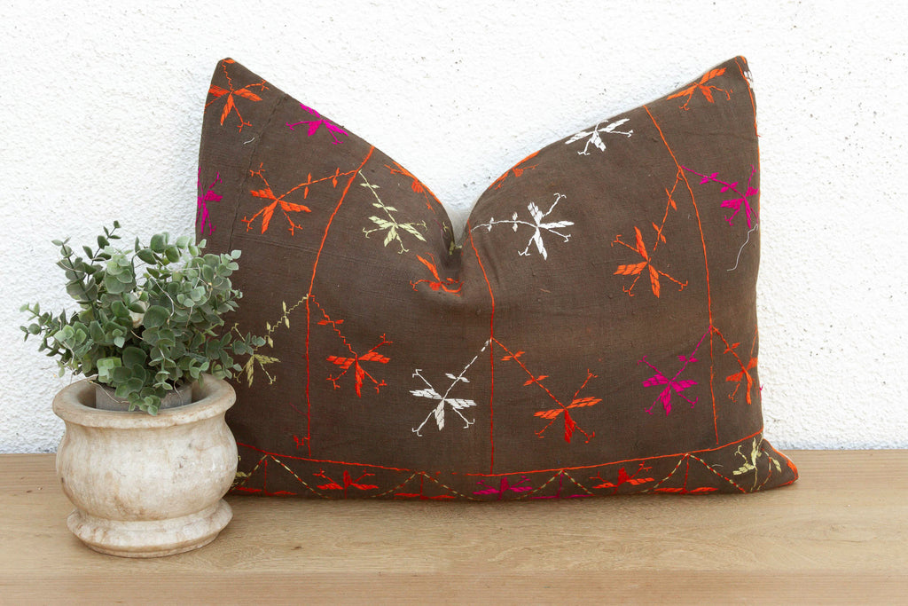 Juna Star, Antique Phulkari Lumbar Pillow Cove