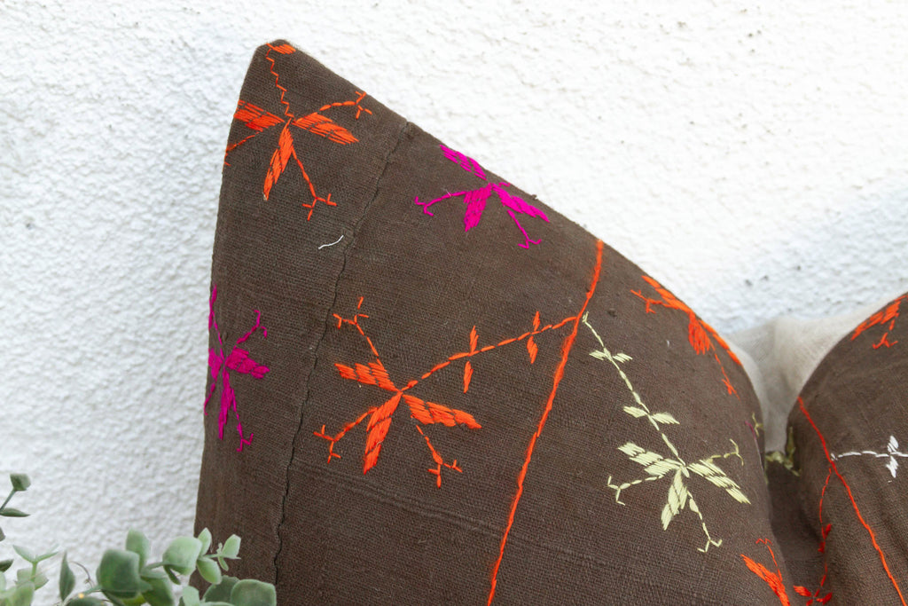 Juna Star, Antique Phulkari Lumbar Pillow Cove