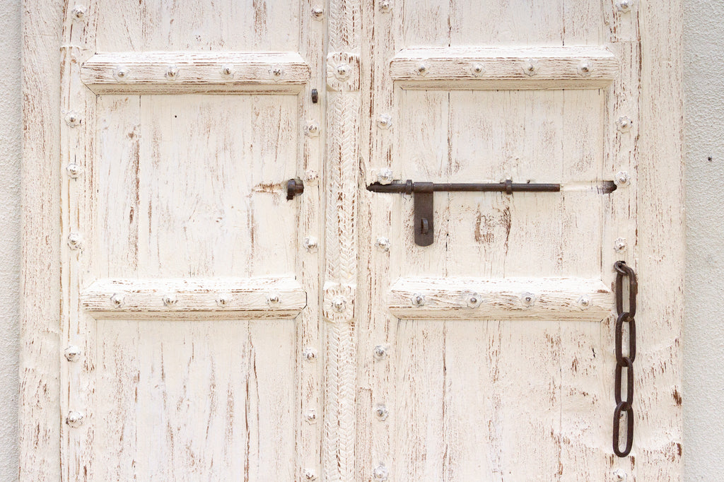 Early 1800's Palace Gates, Antique Indian Arched Doors
