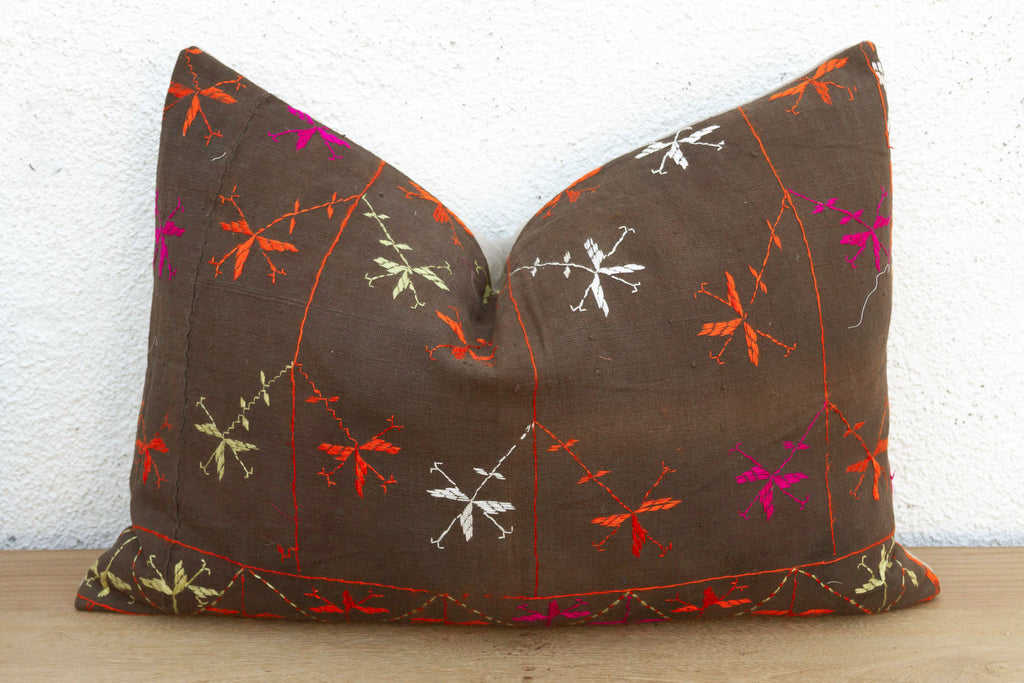 Juna Star, Antique Phulkari Lumbar Pillow Cove