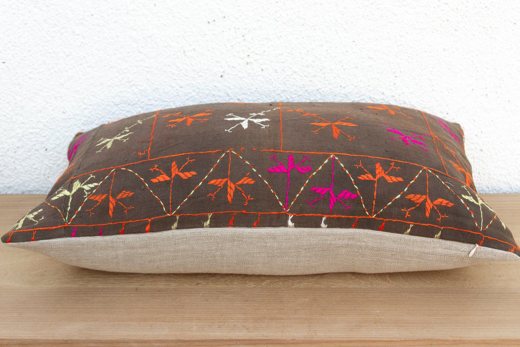 Juna Star, Antique Phulkari Lumbar Pillow Cove