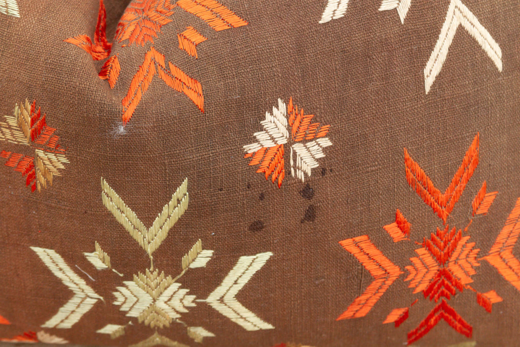 Bathinda Star, Antique Phulkari Lumbar Pillow Cover (Trade)