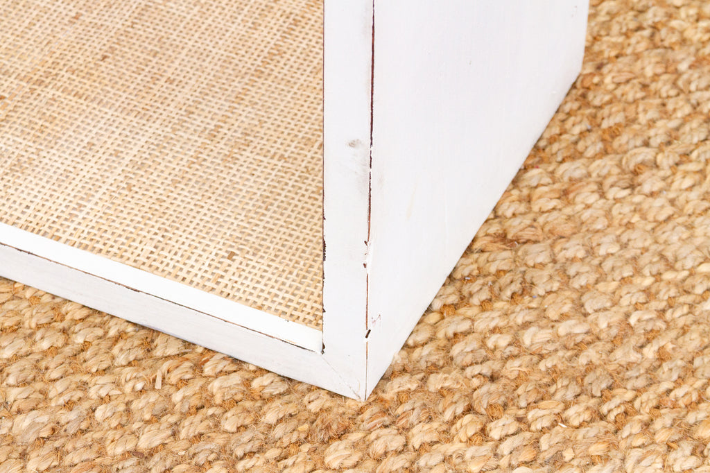 20th Century Distressed White Cubicle Bookcase