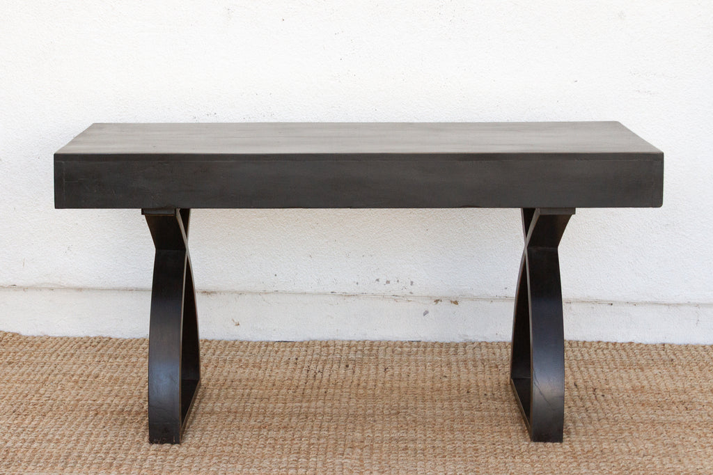 Sculptural Ebonized Wood Writing Table