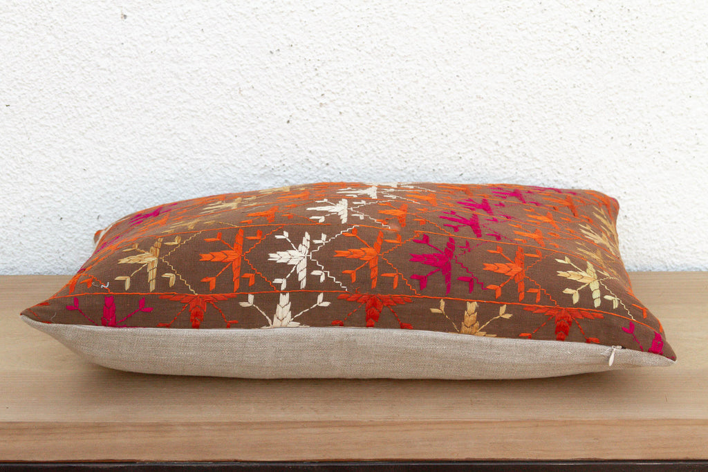 Khanna Knot, Antique Phulkari Lumbar Pillow Cover