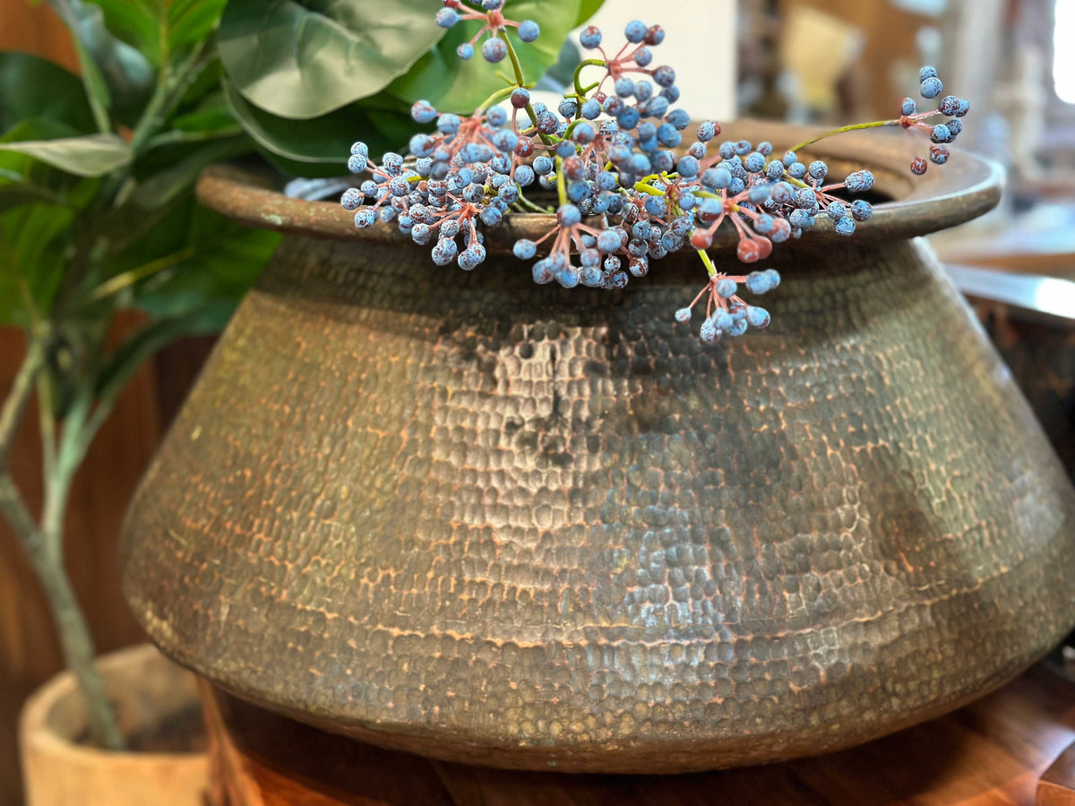 large copper pots for plants Antique Large Southern Indian Copper Pot