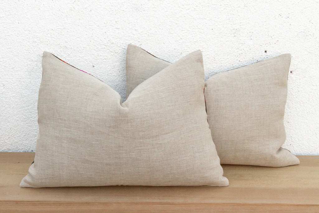 The Amritsar Duo, Antique Phulkari Lumbar Pillow Covers (Trade)