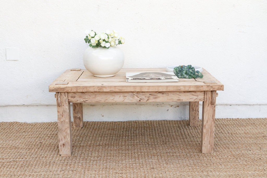 Rustic Sun Bleached Teak Coffee Table