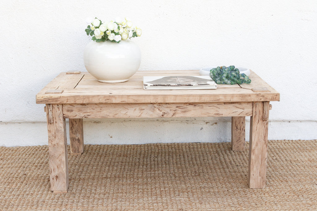 Rustic Sun Bleached Teak Coffee Table