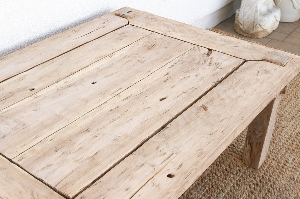 Rustic Sun Bleached Teak Coffee Table