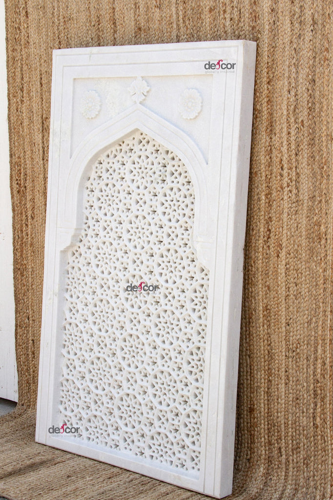 Taj Carved Marble Jali Door Panel (Trade)