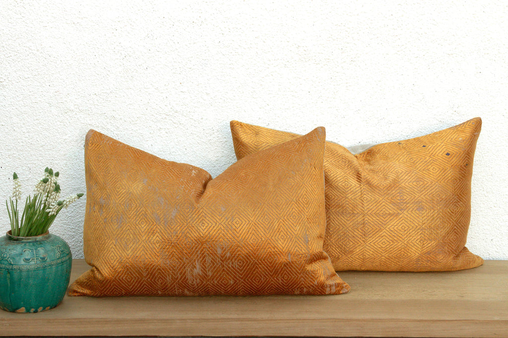 Maharaja's Accord, Set of 2 Heirloom Bagh Phulkari Pillows