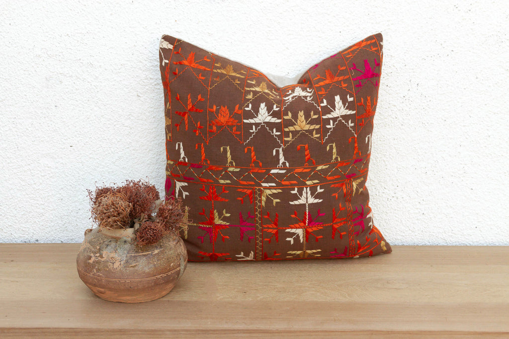Punjab Heriloom, Antique Phulkari Pillow Cover (Trade)