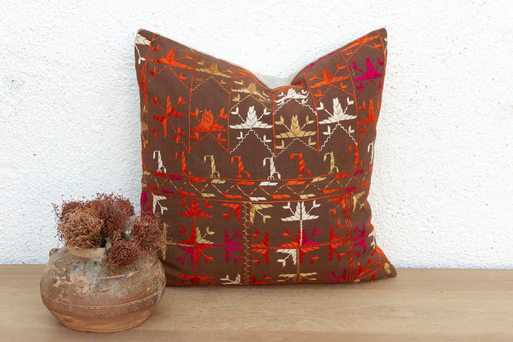 Punjab Heriloom, Antique Phulkari Pillow Cover (Trade)