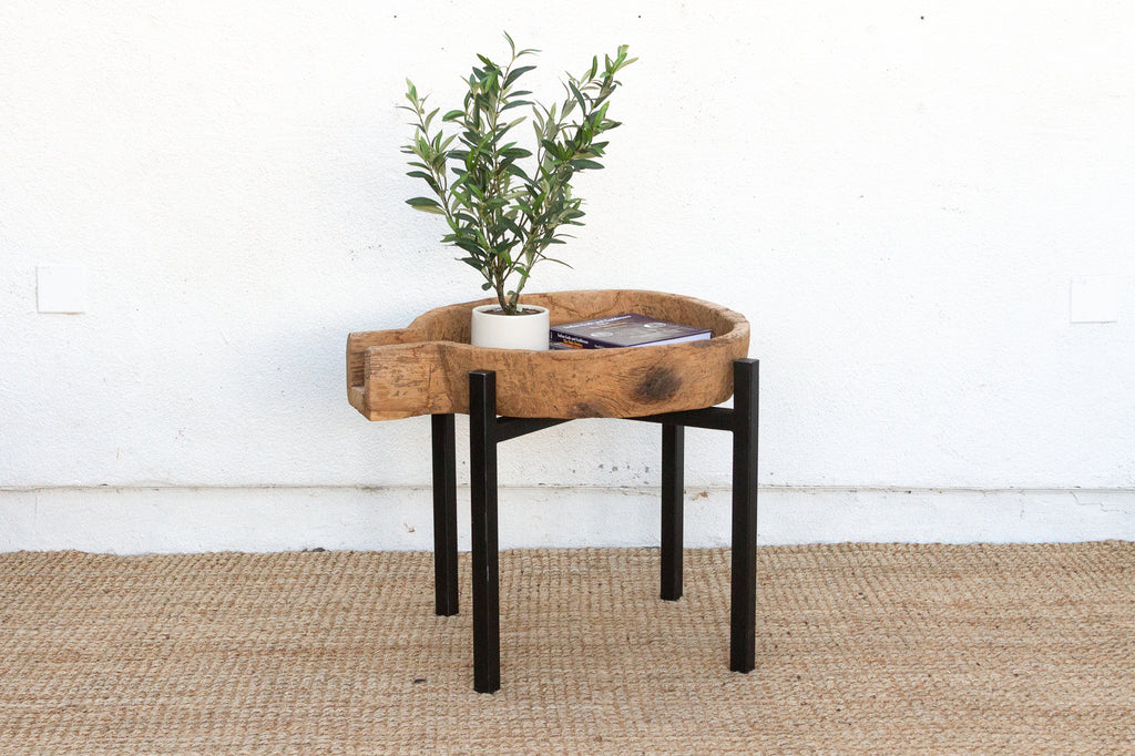Antique French Dough Bowl Table