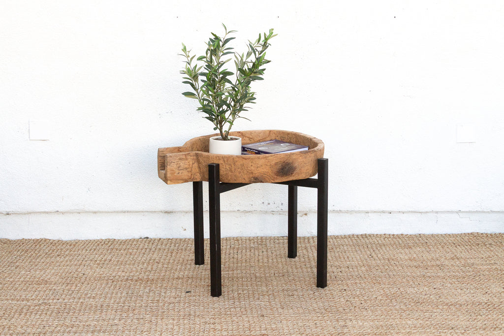 Antique French Dough Bowl Table