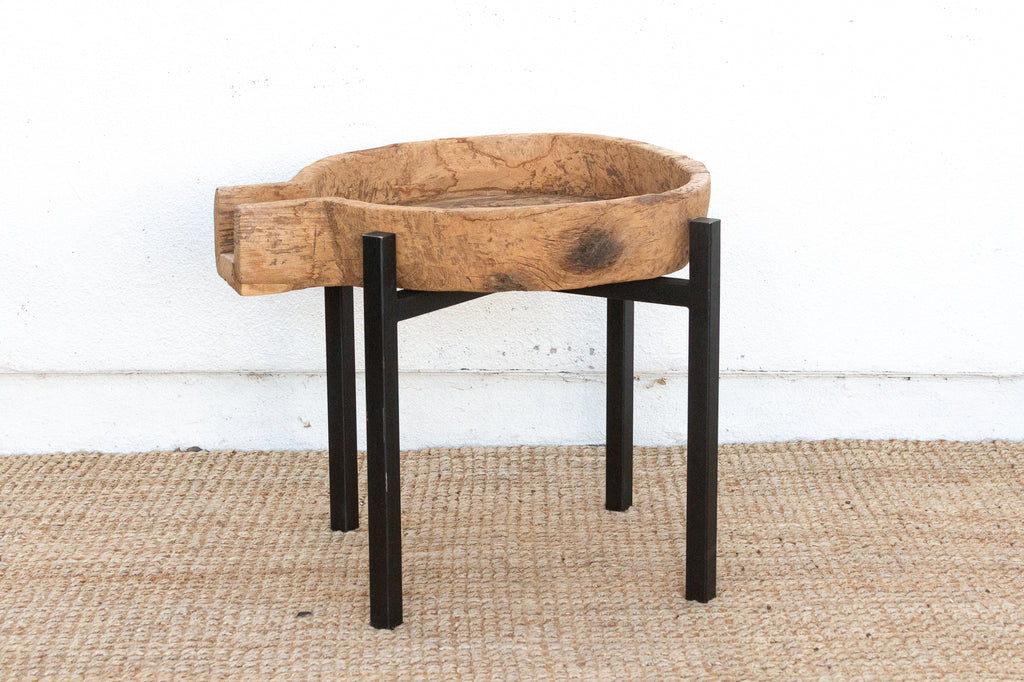 Antique French Dough Bowl Table