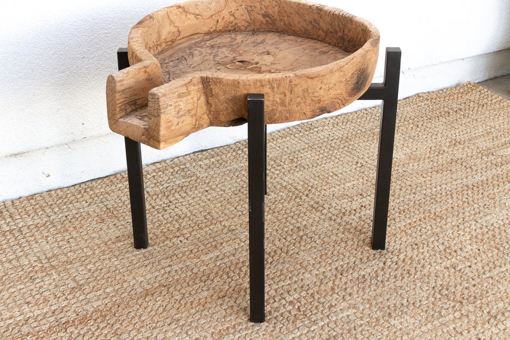 Antique French Dough Bowl Table