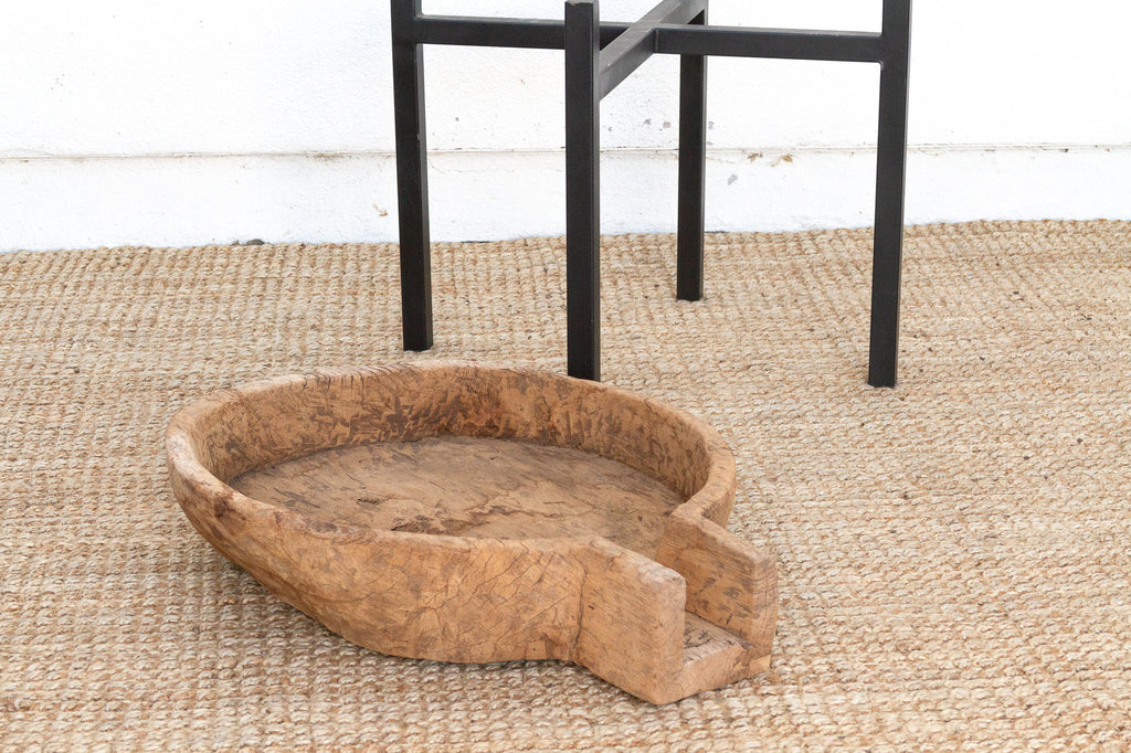 Antique French Dough Bowl Table