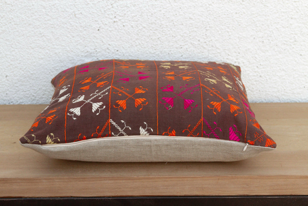 Nomadic Cross, Antique Phulkari Pillow Cover (Trade)