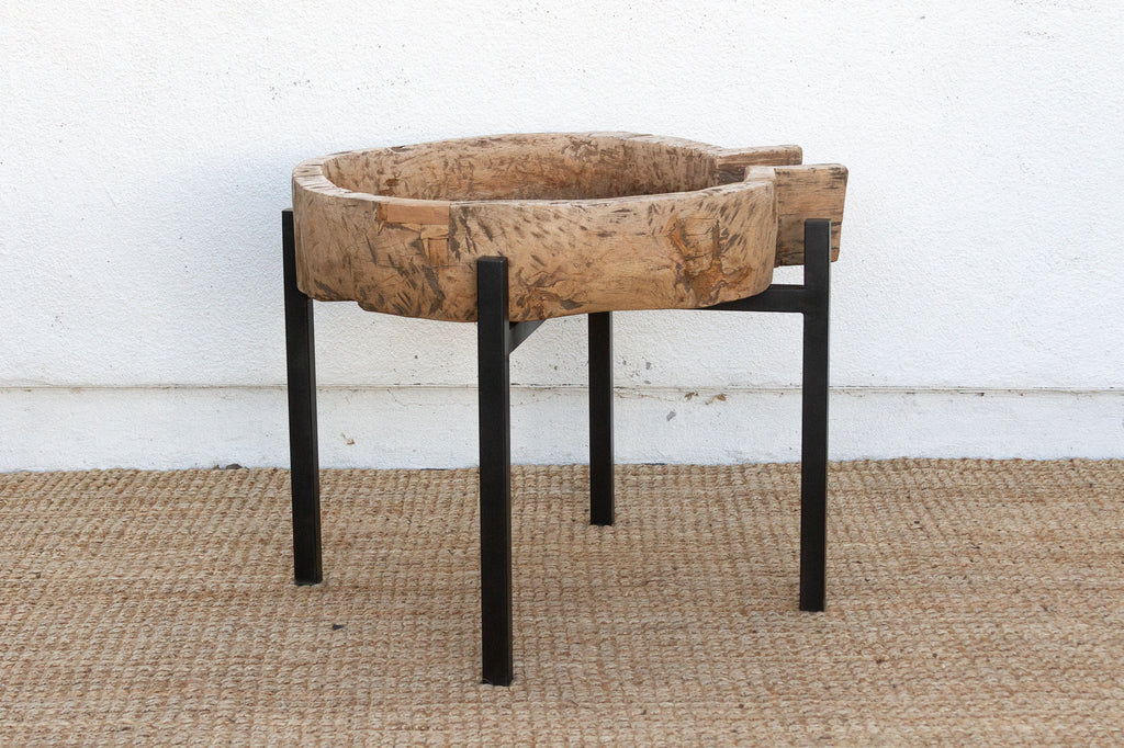 French Farmhouse Dough Bowl End Table