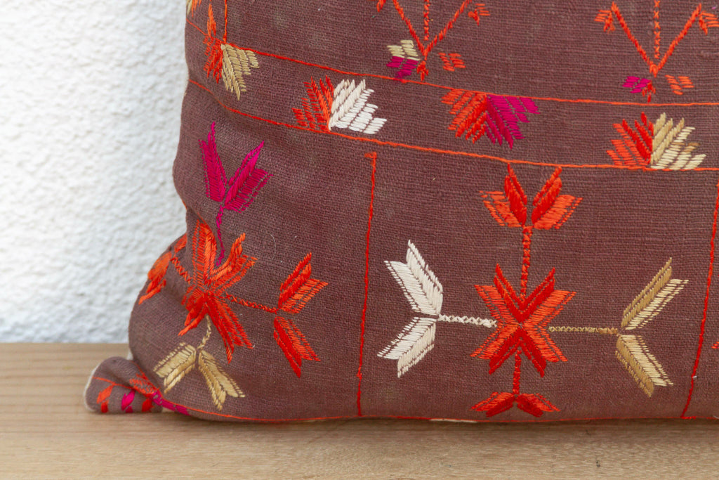 Mosaic Medallion, Antique Phulkari Pillow Cover