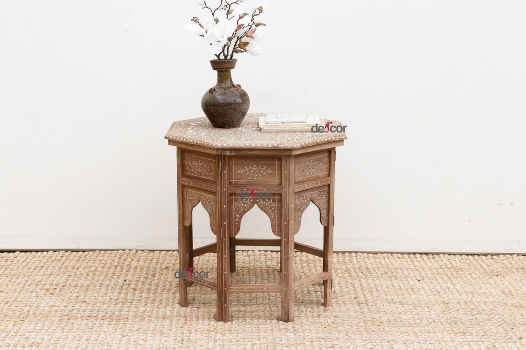 Royal Mandala Inlay Octagonal End Table