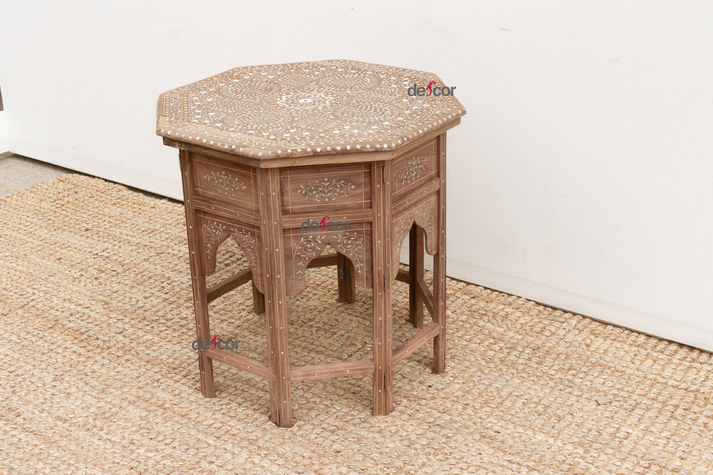 Royal Mandala Inlay Octagonal End Table