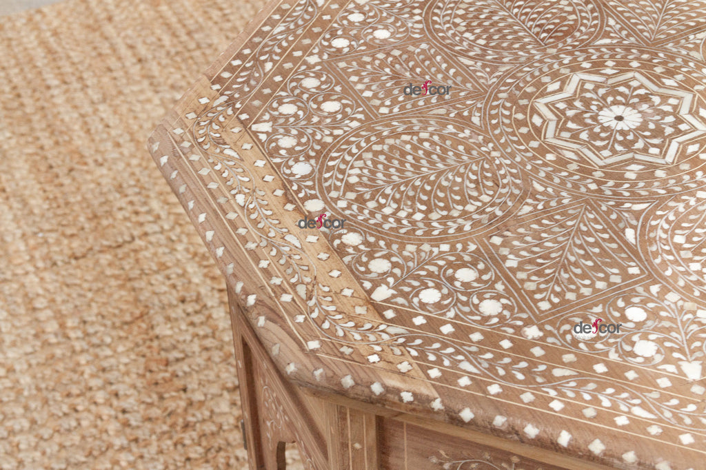 Royal Mandala Inlay Octagonal End Table