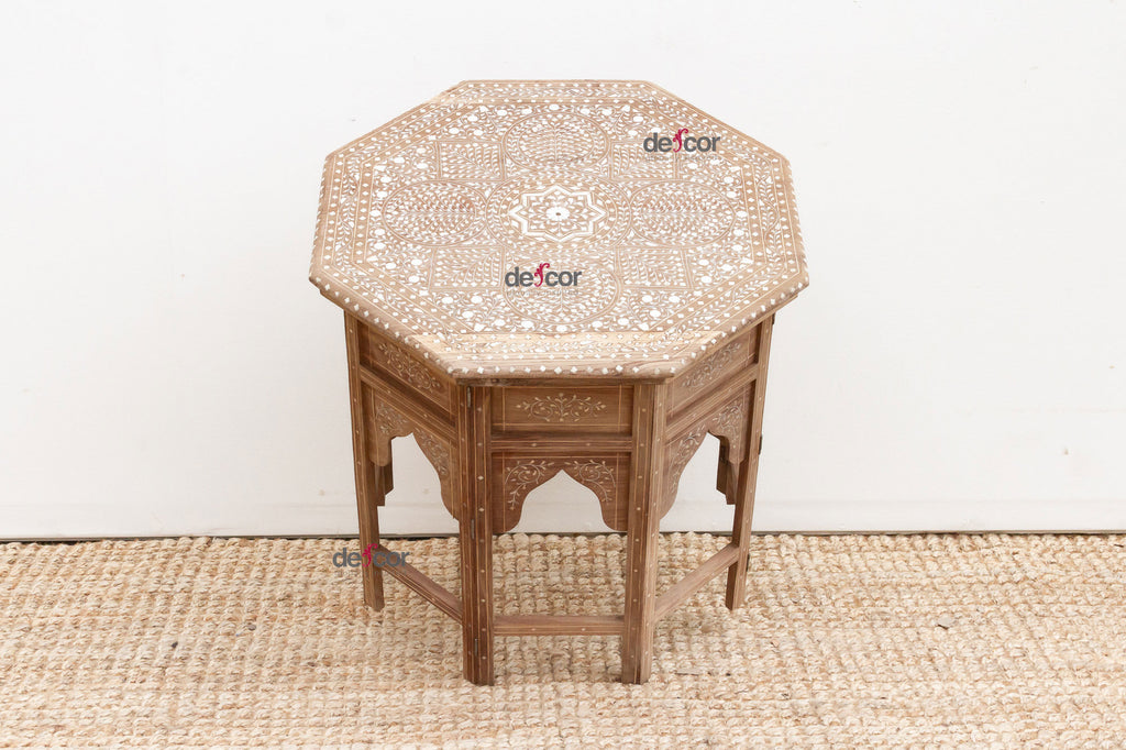 Royal Mandala Inlay Octagonal End Table