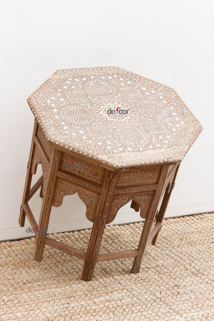 Royal Mandala Inlay Octagonal End Table