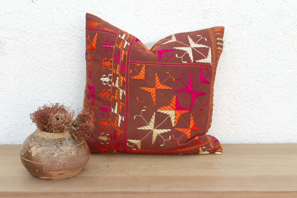 Ancient Echo, Antique Phulkari Pillow Cover (Trade)