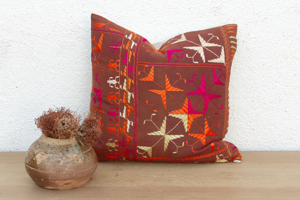 Ancient Echo, Antique Phulkari Pillow Cover (Trade)