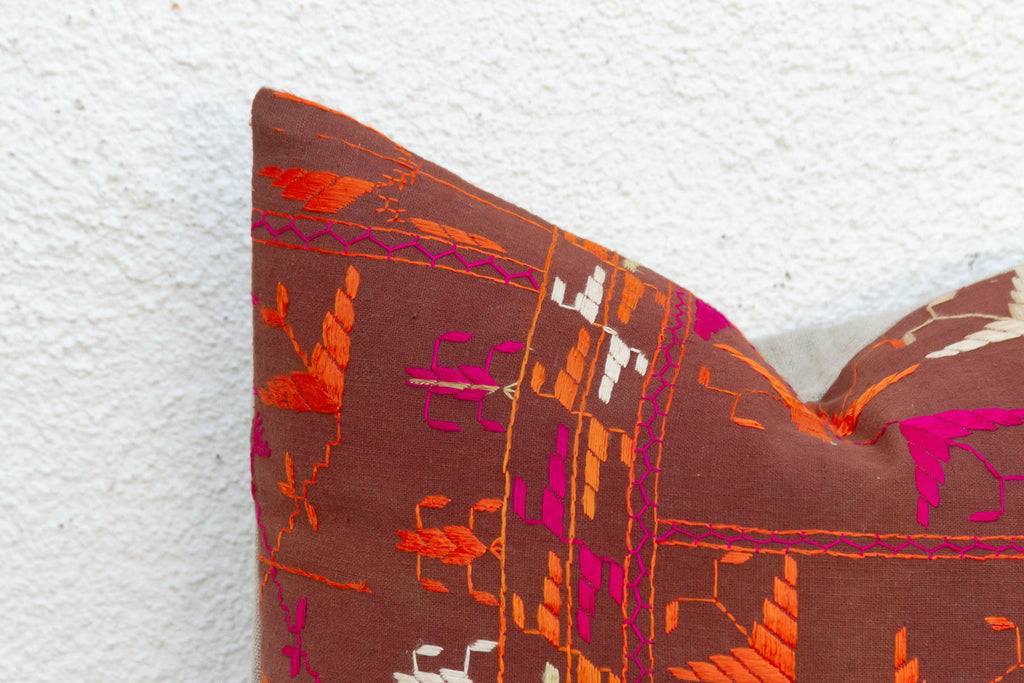 Ancient Echo, Antique Phulkari Pillow Cover (Trade)