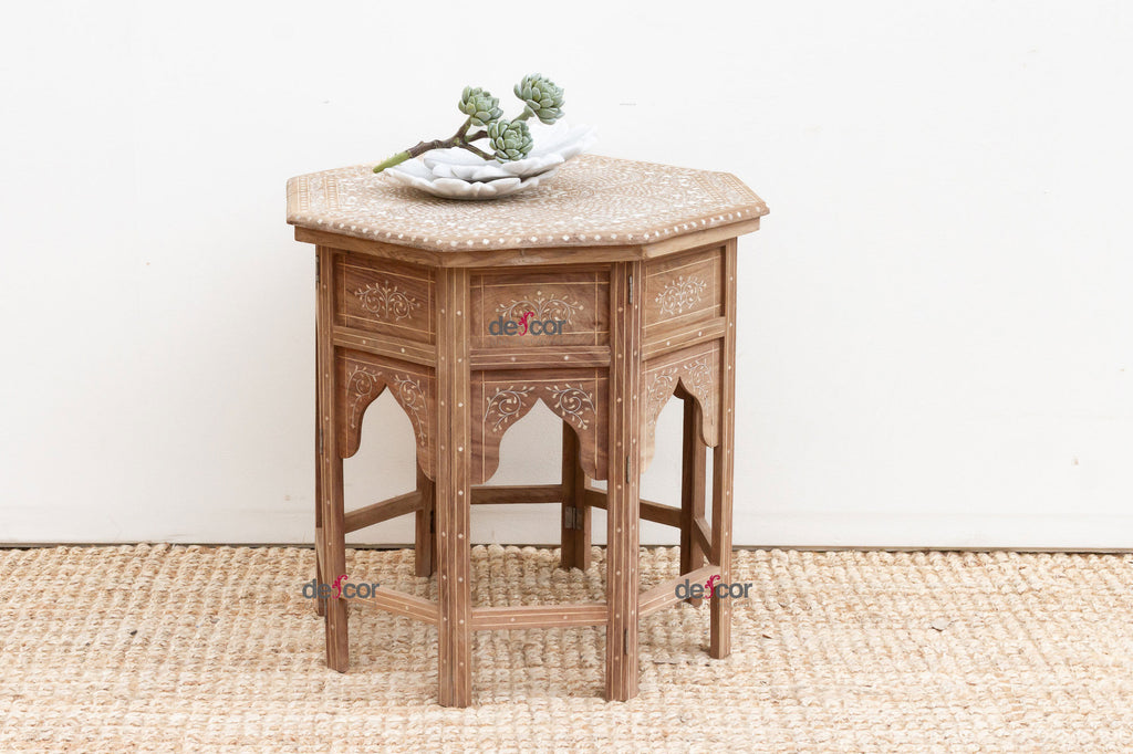 Fine Inlay Geometric Mandala Side Table