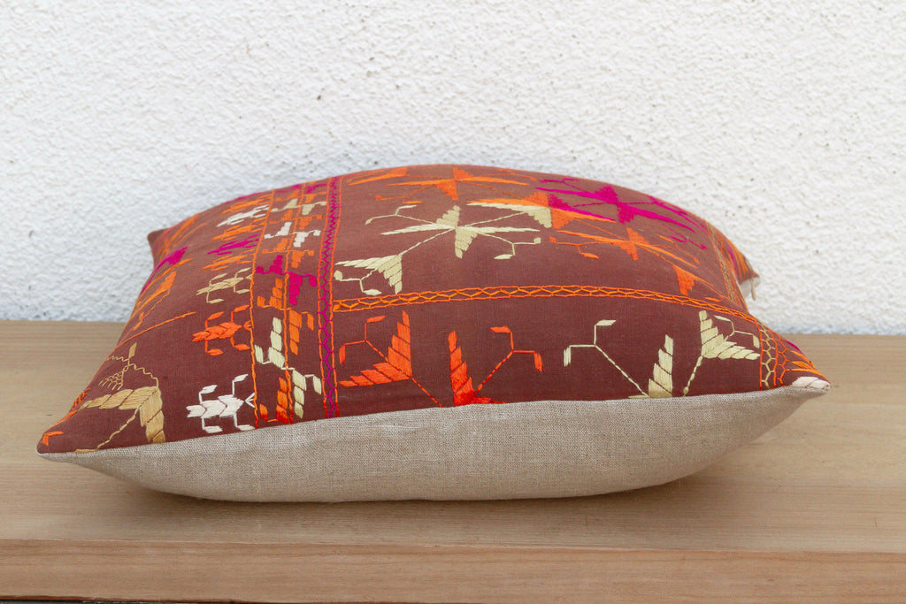 Ancient Echo, Antique Phulkari Pillow Cover (Trade)